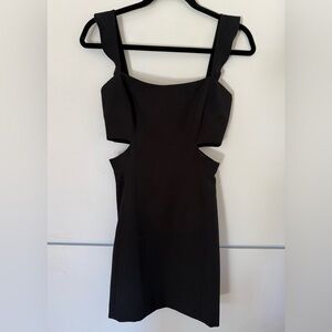 GIANNI BINI Flutter Sleeve Cutout Little Black Short Dress Sz 0